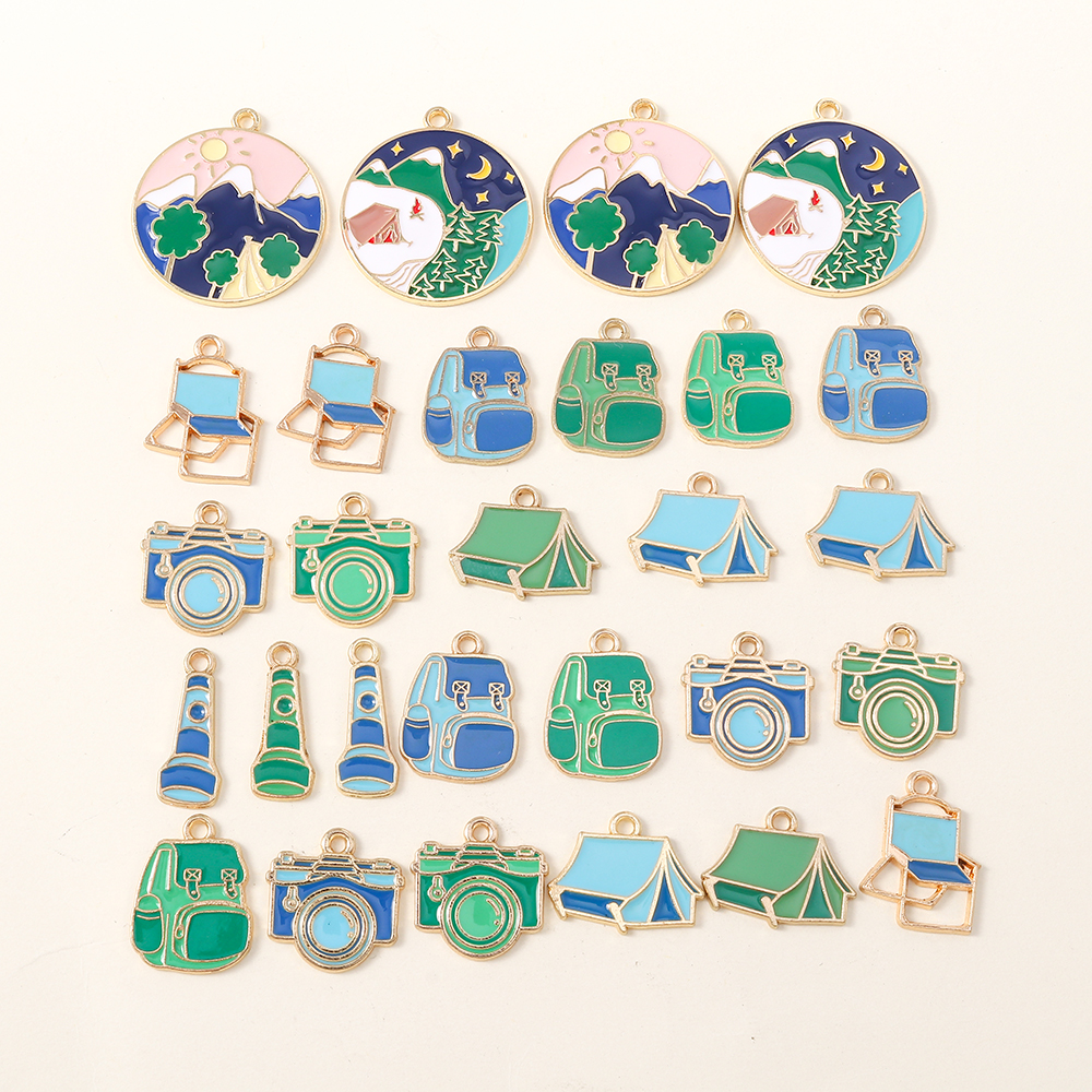 Jewelry Making Date Night - 10pcs/lot Enamel Night Camping Tent Telescope