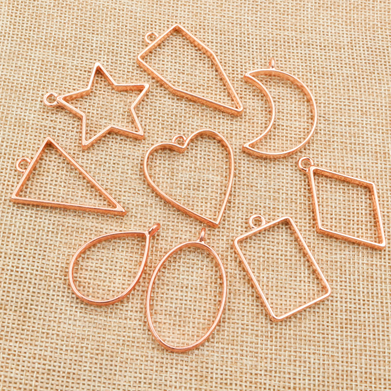 Jewelry Making Glue - 10pcs Geometric Figure Charm Photo Frame