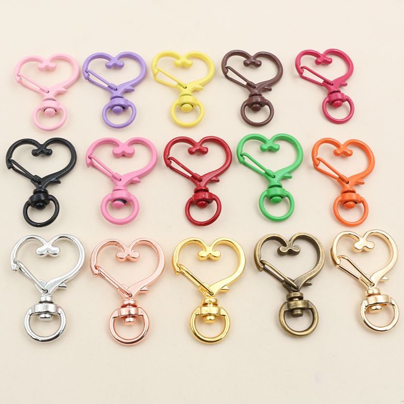 Jewelry Making Metal Supplies - 10pcs 35x24mm Heart Snap Hook Trigger