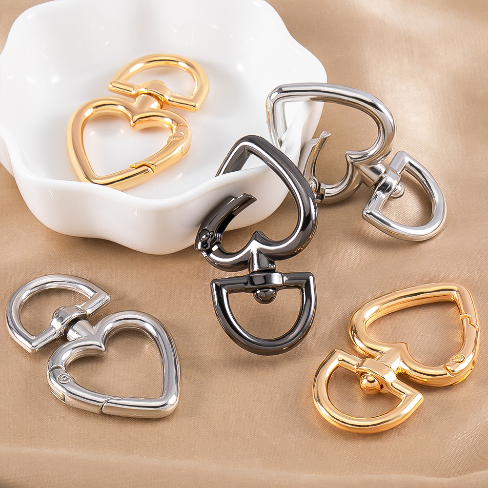 Jewelry Making Metal Supplies - 5/1Pcs/lot Heart Shape Metal Spring Clasp