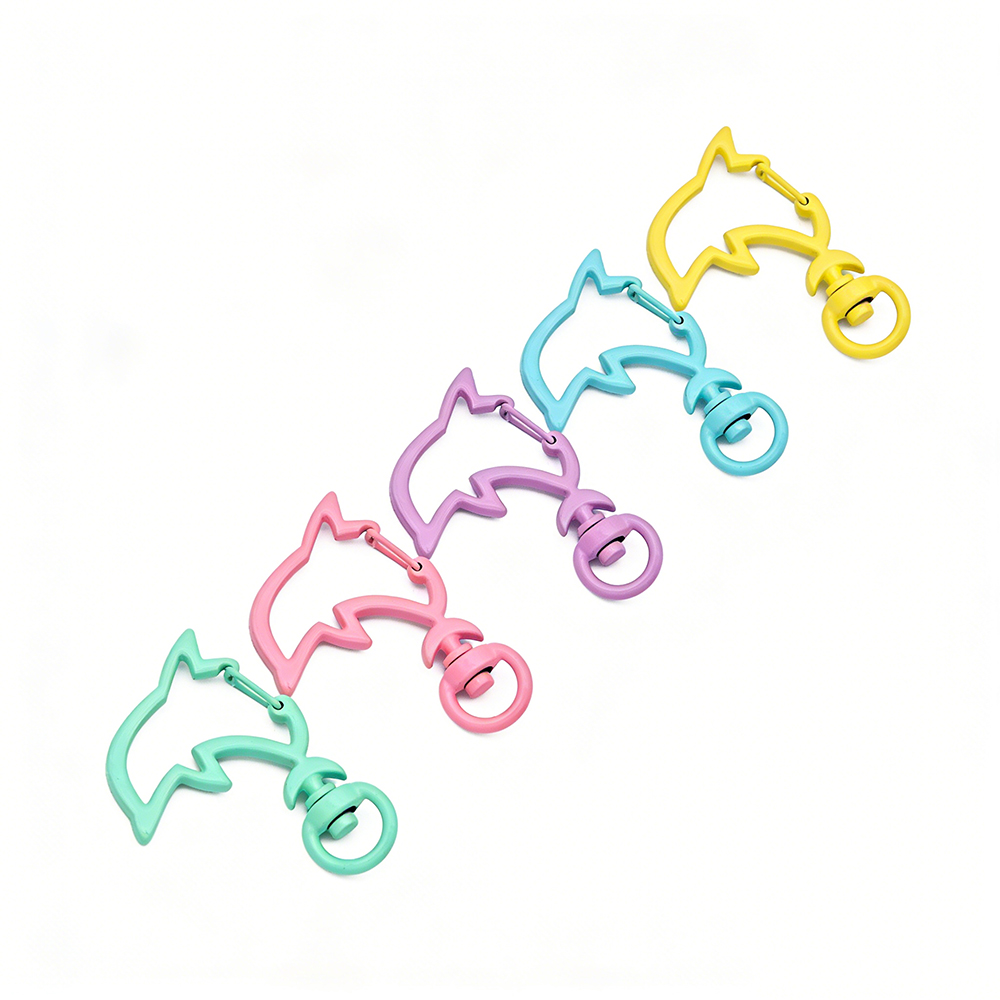 Jewelry Making Ideas - 10pcs Candy Colors Metal Dolphin Snap