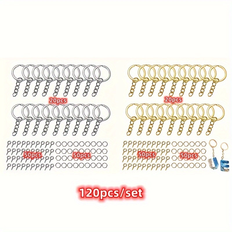 Jewelry Making Drill - 120pcs DIY Keychain Jump Rings Kit