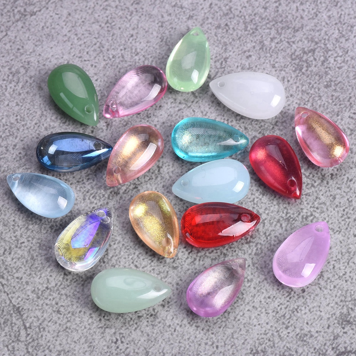 Jewelry Making Drill - 20pcs 14x8mm Teardrop Shape Crystal Glass