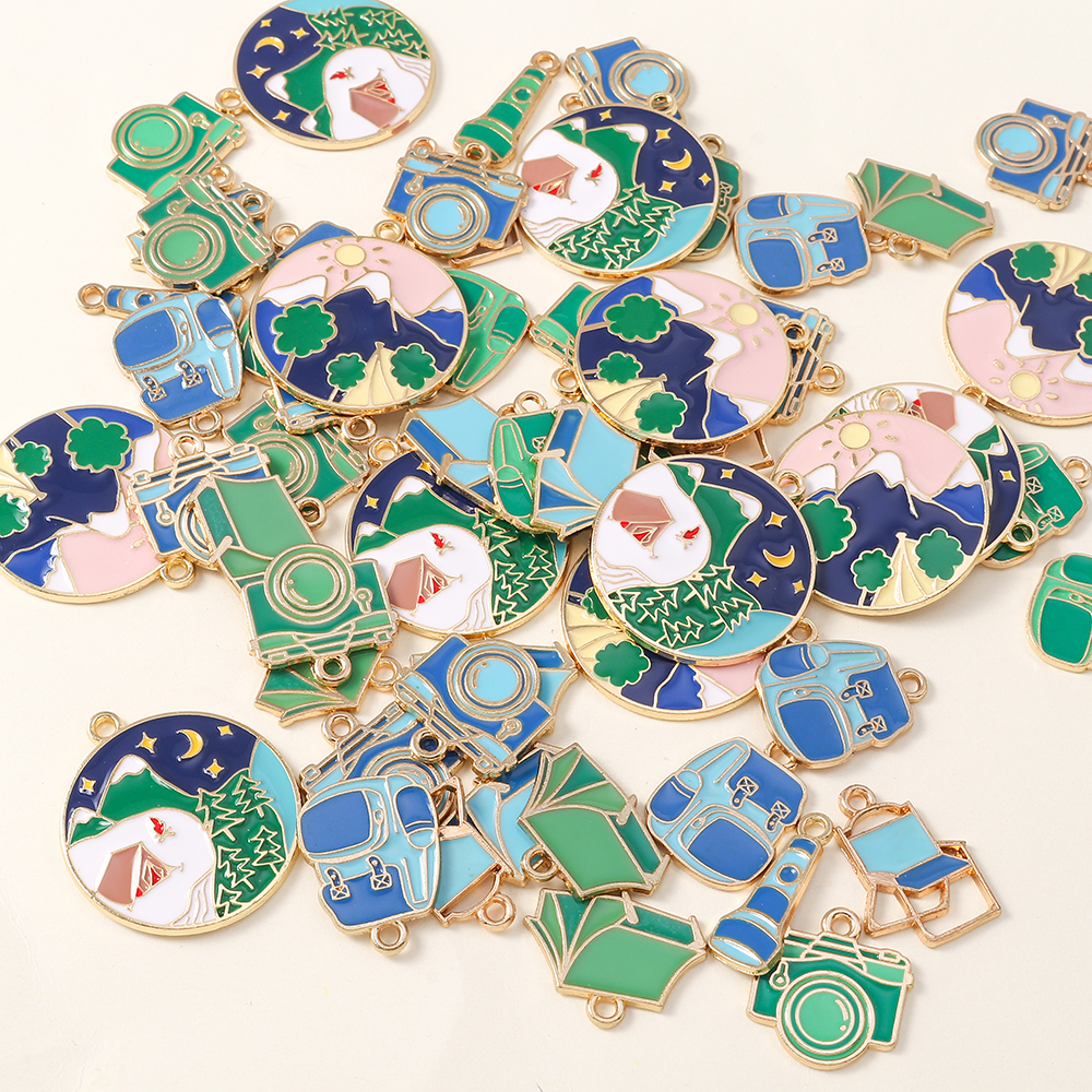 10pcs/lot Enamel Night Camping - огляд і ціна Jewelry Making Date Night