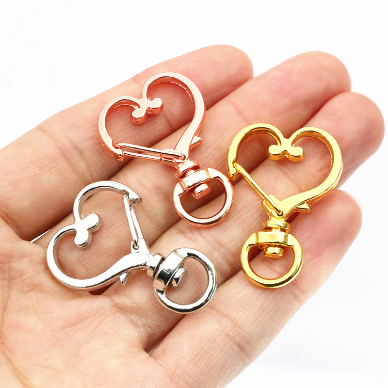 10pcs 35x24mm Heart Snap Hook  - огляд і ціна Jewelry Making Metal Supplies