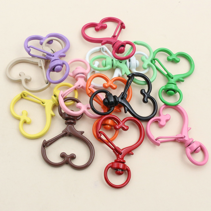 10pcs 35x24mm Heart Snap Hook  - огляд і ціна Jewelry Making Metal Supplies