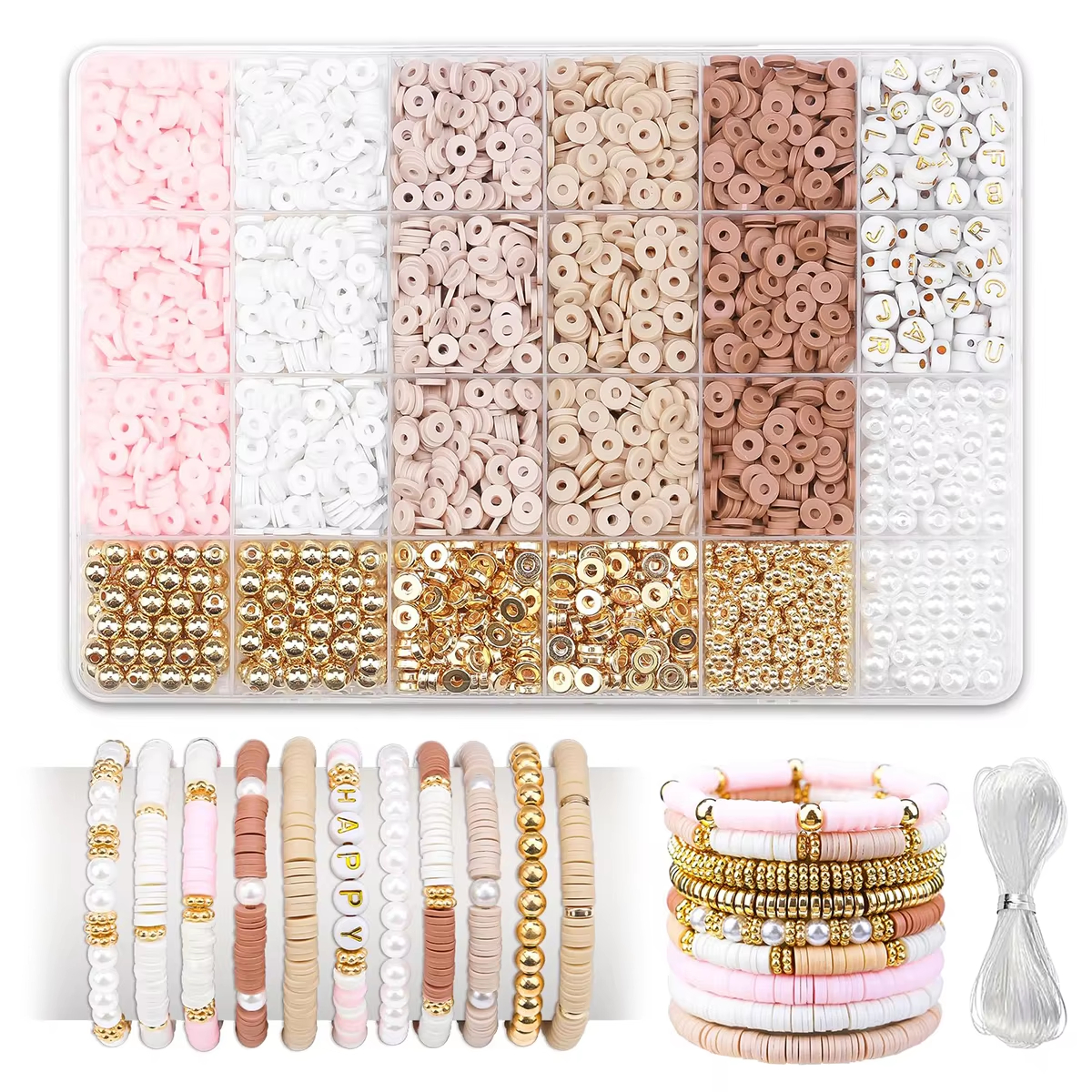 1970pcs light pink clay bead s - огляд і ціна Jewelry Making Light