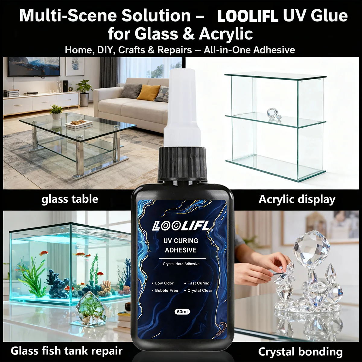 Loolifl 50ml UV Glue with UV L - огляд і ціна Jewelry Making Glue