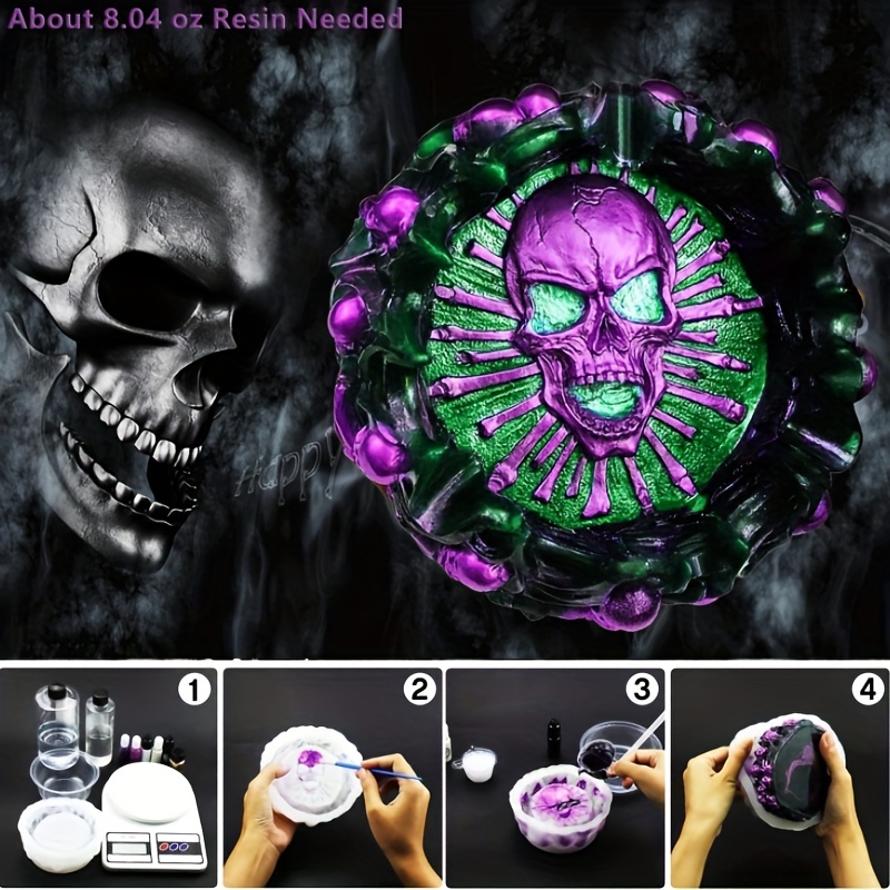 Ashtray mold, skull DIY craft  - огляд і ціна Resin Mold Jewelry