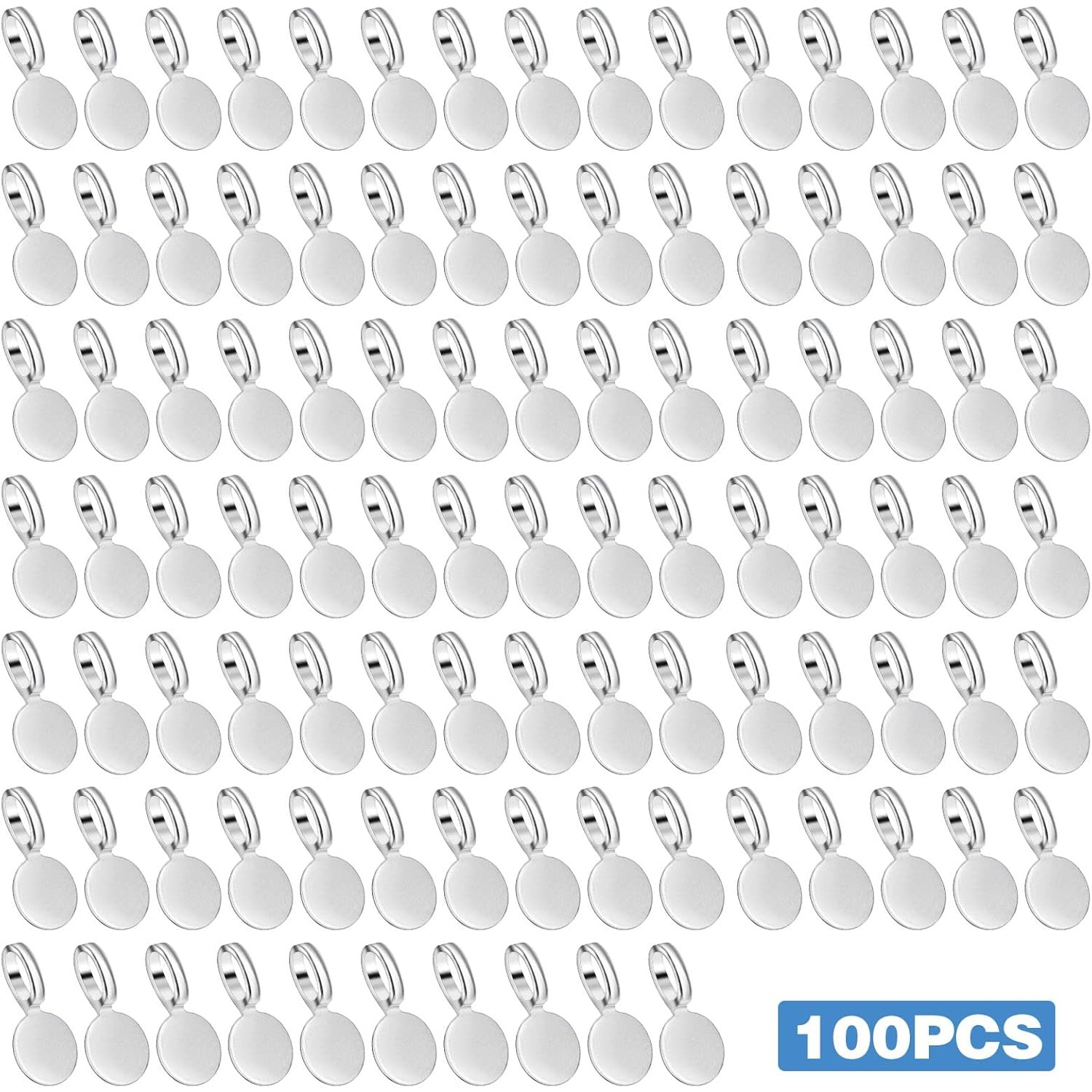 100pcs Silver Glue-on Flat Pad - огляд і ціна Jewelry Making Glue