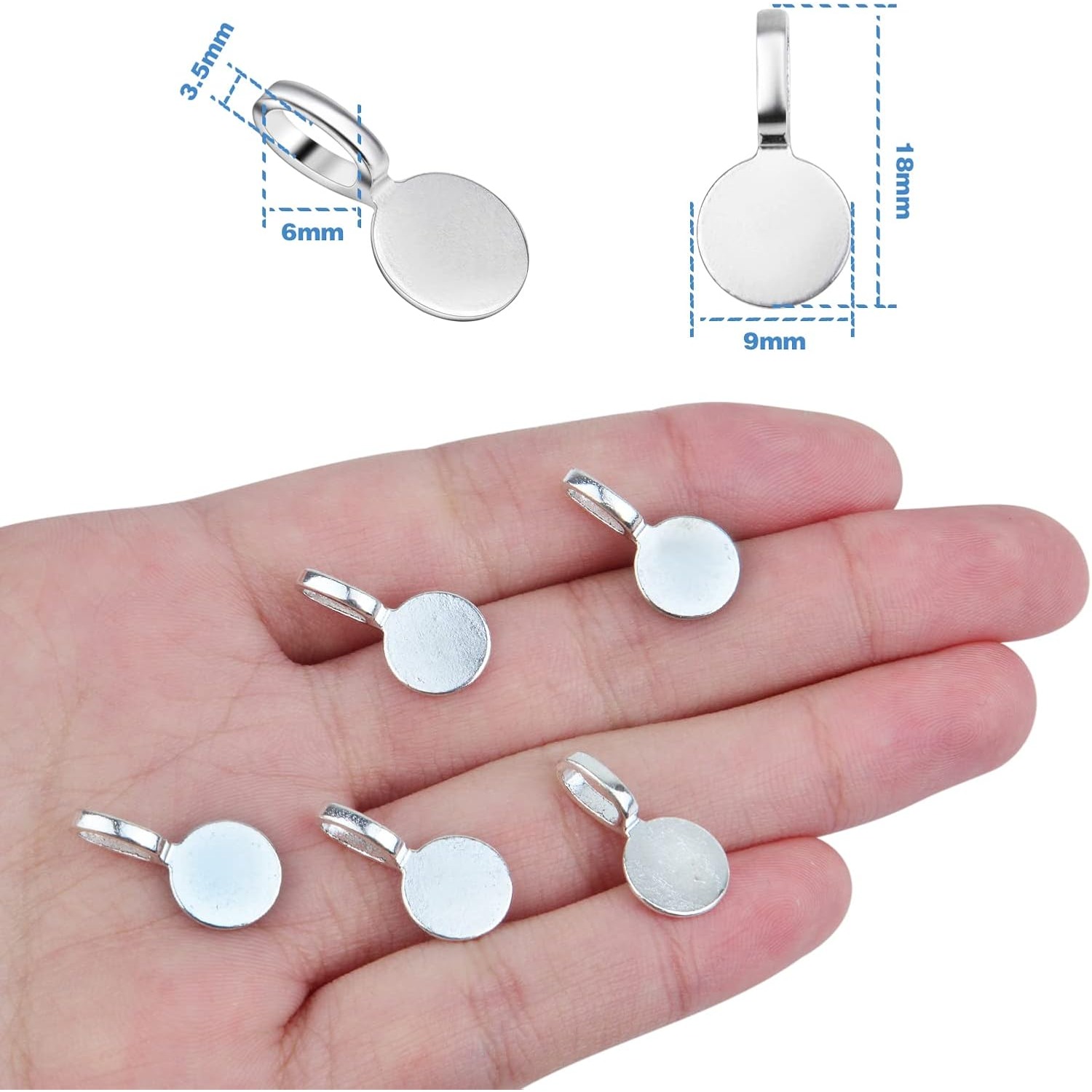 100pcs Silver Glue-on Flat Pad - огляд і ціна Jewelry Making Glue